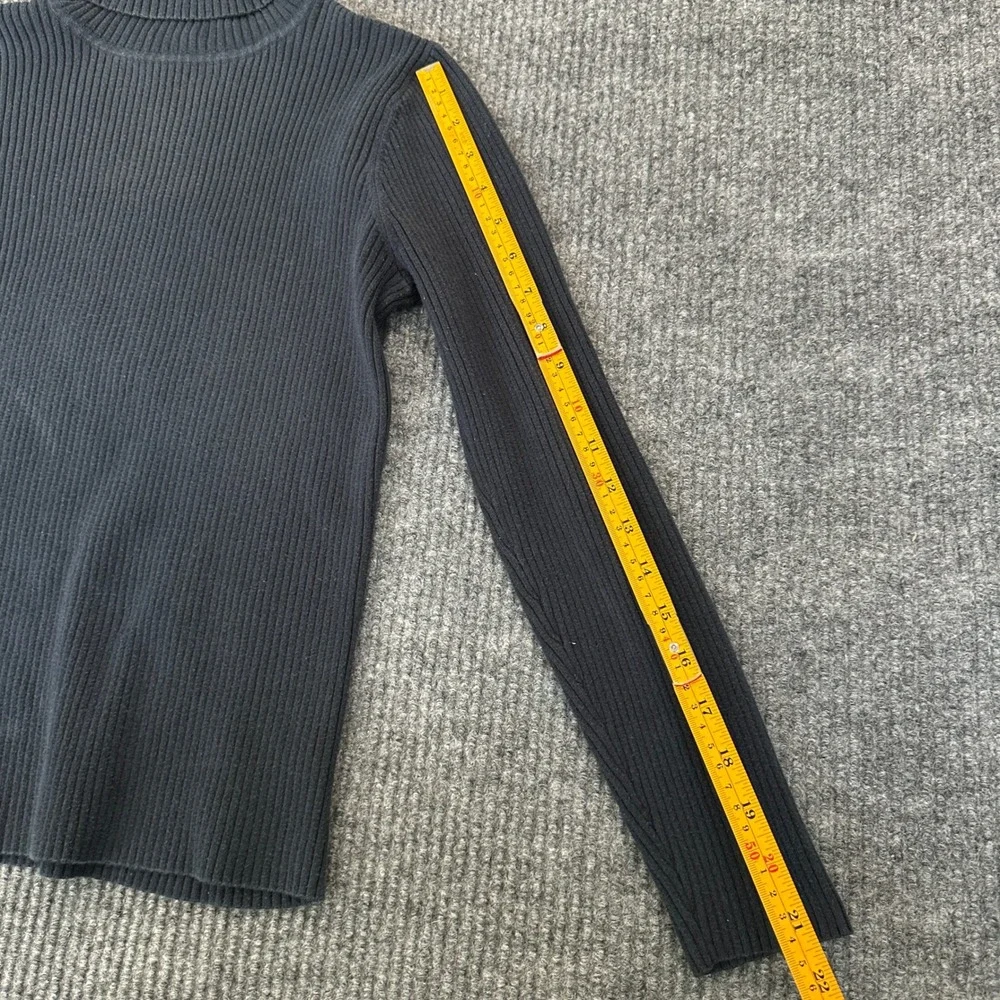 a.n.a Womens Ribbed Turtleneck Sweater Medium Black Long Sleeve Knit